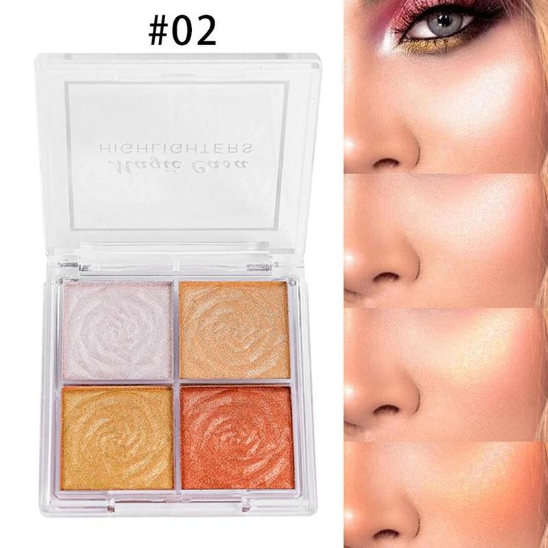 4 Color Eyeshadow Palette, 2 Counts set Long Lasting Shimmering Eye Shadow Makeup Palette, High Pigmented Blendable Eyeshadow Powder