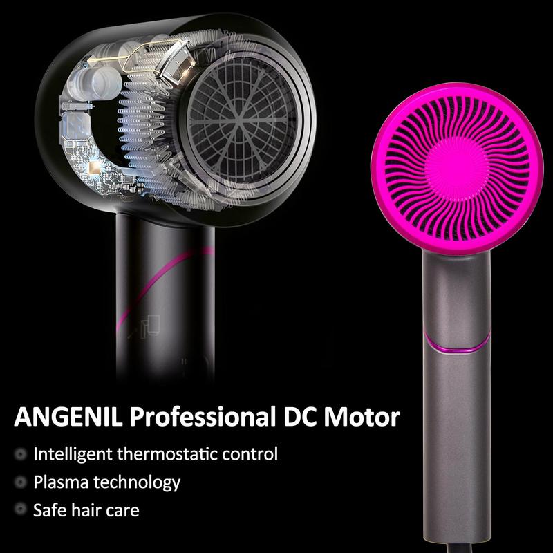 Foldable Handle Hair Dryer with Diffuser, 1800W Ionic Constant Temperature Blow Dryer, Hair Care Appliance for Women