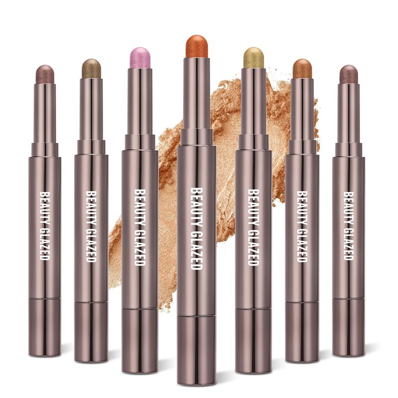 Long-lasting waterproof eye shadow stick, shimmer pearl eye shadow pen crayon eye brightening stick,one-step lazy eye makeup Eyeshadow Cosmetic