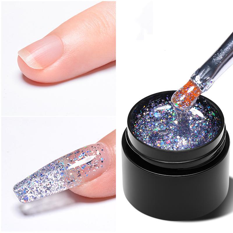 8ml Glitter Acrylic Poly UV Gel Polish (1 Piece), UV LED Gel Varnish Soak Off UV Nail Art, DIY Nail Art For Women & Girls