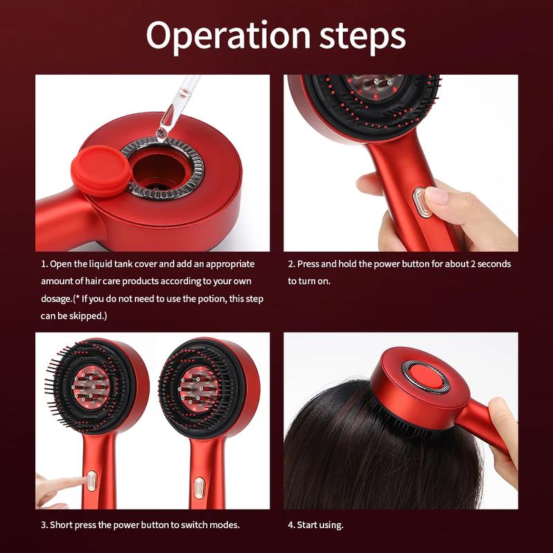 Electric Vibration Massage Comb Red Light Therapy Hair Growth Massage Scalp Brush anti Hair Loss Liquid Oil Applicator Hair Care Hailicare