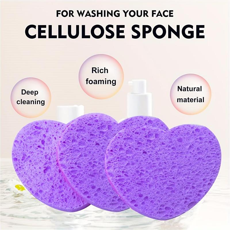 Heart Shaped Compressed Professional Cosmetic Spa Facial Sponges, 10 20 30pcs Soft Face Wash Sponge, Exfoliating Facial Cleansing Puff, Face Cleaning Tool for Home Travel