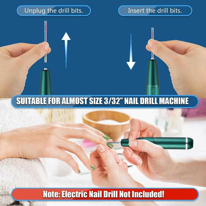 21pcs nail drill bit set, diamond cuticle electric nail file and ceramic acrylic gel nail drill bit kit Nail Care Compact