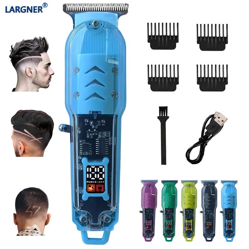 Professional Transparent Lid Hair Clipper, 1 Box Cordless Barber Clipper for Hair Cutting & Grooming, LED Display Hair Clipper for Barber Haircut