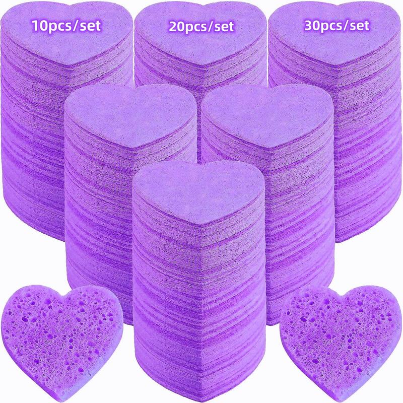 Heart Shaped Compressed Professional Cosmetic Spa Facial Sponges, 10 20 30pcs Soft Face Wash Sponge, Exfoliating Facial Cleansing Puff, Face Cleaning Tool for Home Travel