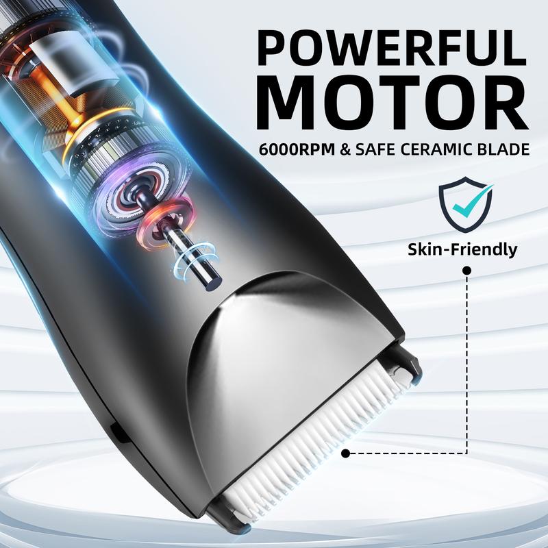 Men Electric Groin Hair Trimmer Legs Underarm Public Hairs Personal Care Appliance for Men Shaver Body Clipper Ultimate Male Multifunctional Portable USB Rechargeable Comfort Hair Clipper