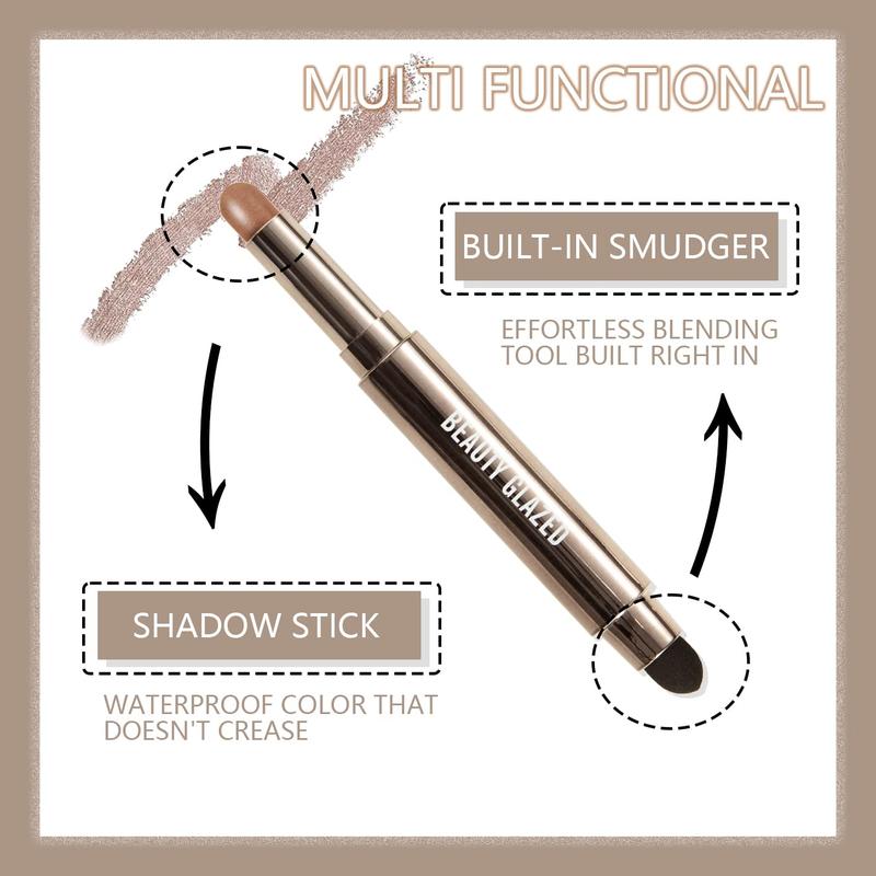 Long-lasting waterproof eye shadow stick, shimmer pearl eye shadow pen crayon eye brightening stick,one-step lazy eye makeup Eyeshadow Cosmetic