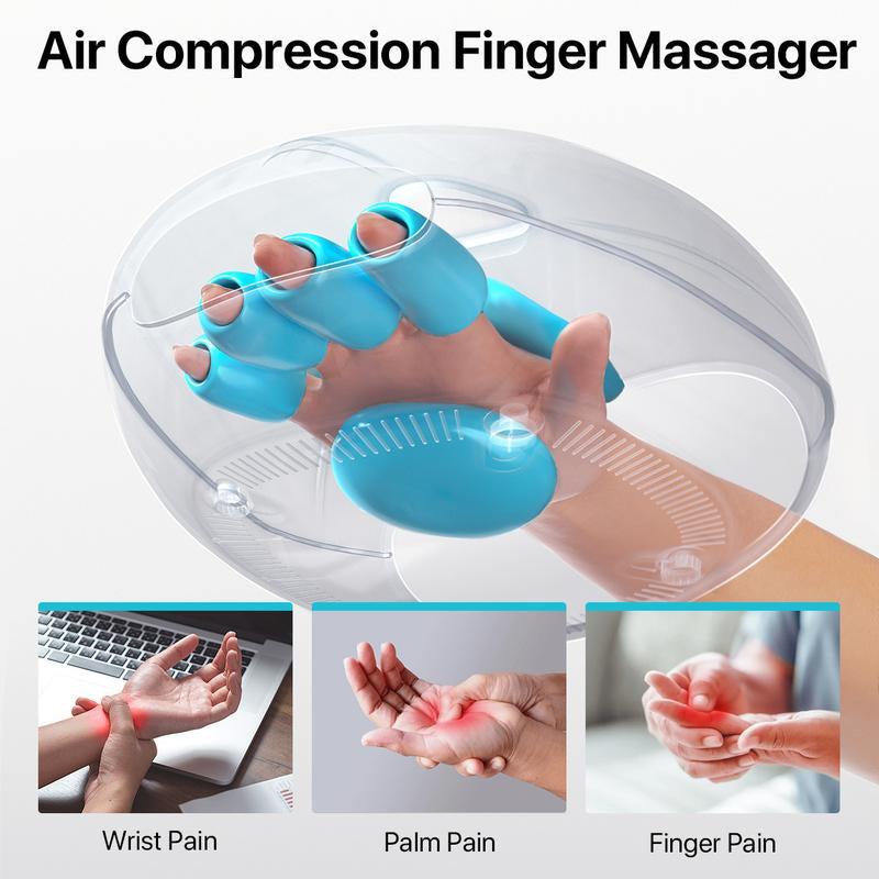 ALLJOY Hand Massager with Heat, Rechargeable Finger Massager with 3 Levels Compression