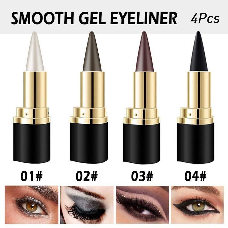 Black Eyeliner Pencil Waterproof Eye Enhancing Stick Solid Thick Gel Smooth 24 Hours Long Lasting Smoky Eye Liner, Cosmetic Beauty Lipliner, Quick Drying Eyeliner Pen, Professional Daily Makeup Accessories, Beetlejuice Makeup