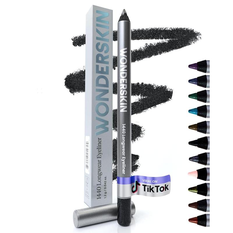 1440 Longwear black glitter eyeliner pencil-waterproof, sharpenable black eyeliner pencil & smudge proof eye liner pencil (black truffle)