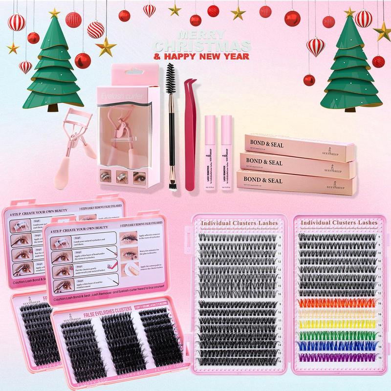 Individual False Eyelashes Kit, 11pcs set Mixed Length & Styles Natural Look Eyelash Extensions, Self Grafting Curl Eyelashes, Eye Makeup Enhancement Tool