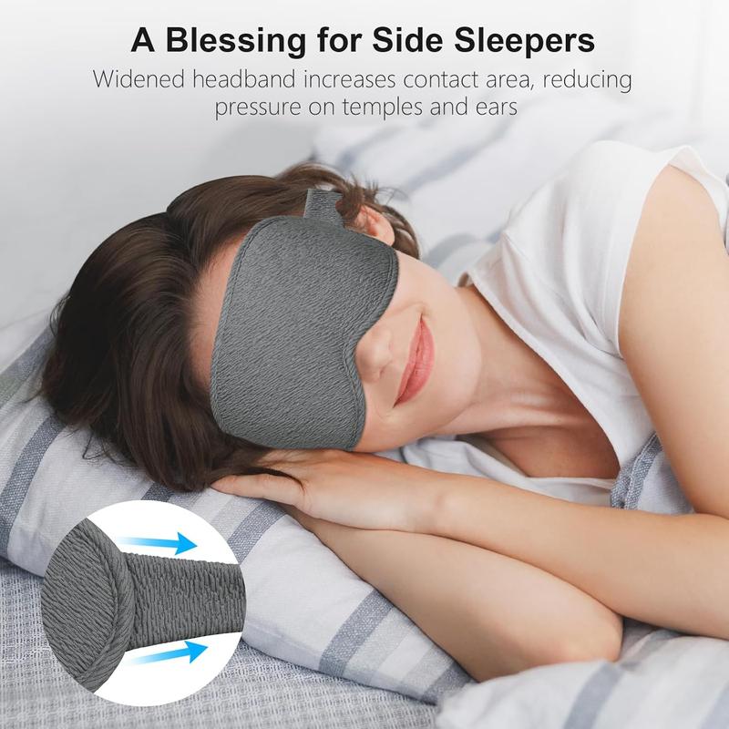 Blackout Sleep Eye Mask for Women Men,Zero Eye Pressure Sleeping Mask-Ergonomic Design 3D Cutout Eye Movement and Eyelash Friendly Night Blindfold,Ultra Soft&Comfortable for Sleeping-Grey