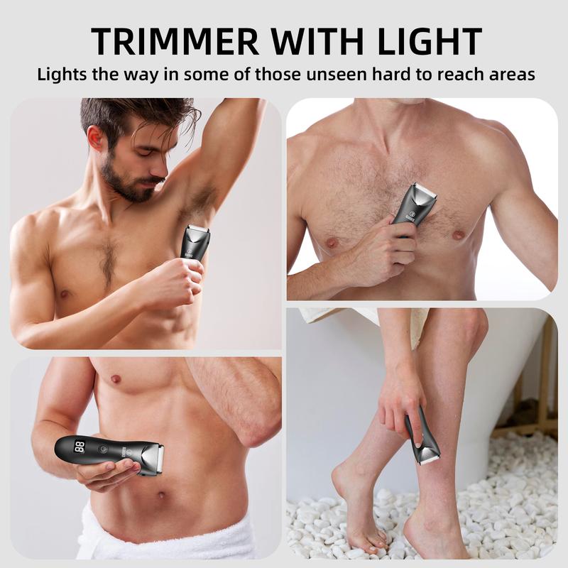 Men Electric Groin Hair Trimmer Legs Underarm Public Hairs Personal Care Appliance for Men Shaver Body Clipper Ultimate Male Multifunctional Portable USB Rechargeable Comfort Hair Clipper