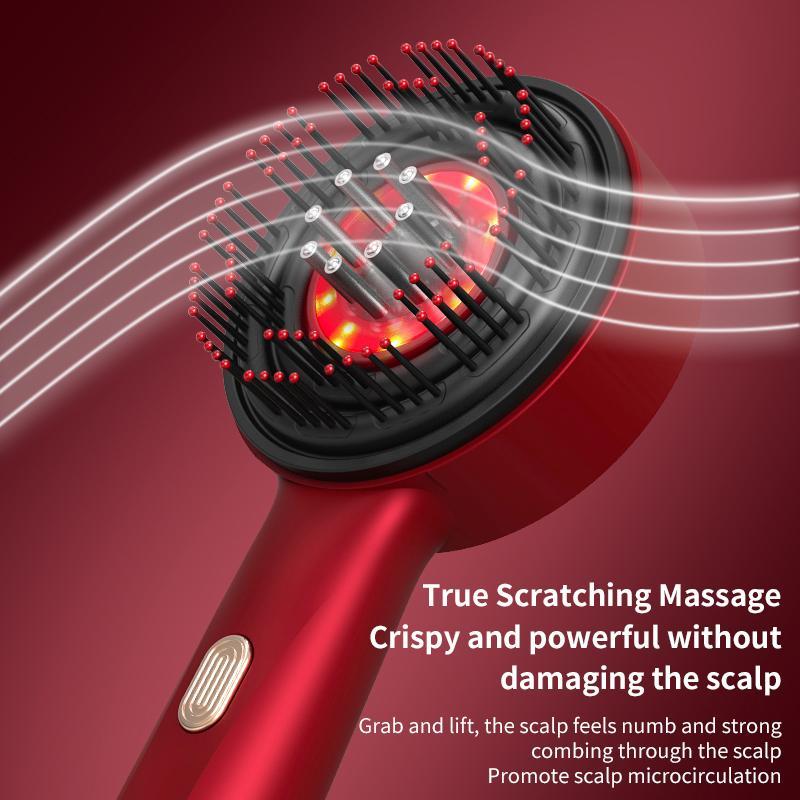 Portable Electric Hair Scalp Massager With IPX7 Waterproof, Cordless Hair Massage Comb With 3 Modes, Red Light Hair Care Comb With Essence Liquid Introduction Applicator, Comfort Hair Care Product For Home & Travel Use