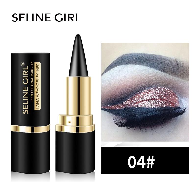 Black Eyeliner Pencil Waterproof Eye Enhancing Stick Solid Thick Gel Smooth 24 Hours Long Lasting Smoky Eye Liner, Cosmetic Beauty Lipliner, Quick Drying Eyeliner Pen, Professional Daily Makeup Accessories, Beetlejuice Makeup