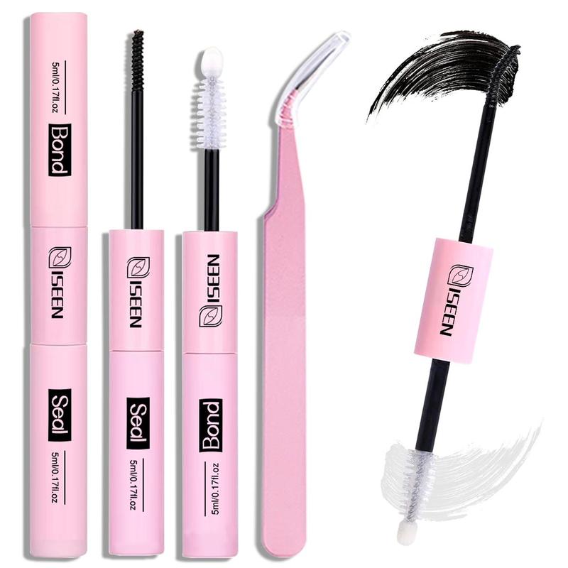 2 in 1 Eyelash Glue & Seal Kit, 2 Counts set Long Lasting Eyelash Glue & Tweezers, Professional Eye Makeup Tool For Women