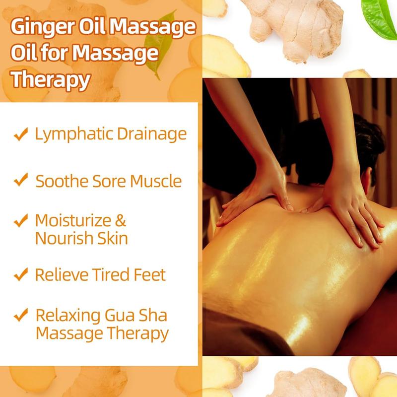 Ginger Oil Massage Oil for Massage ,Ginger Oil Lymphatic Drainage Massage,Sore  Massage Oil, Ginger  Oil for Gua Sha Massage with Arnica Oil-Warming,Relaxing,