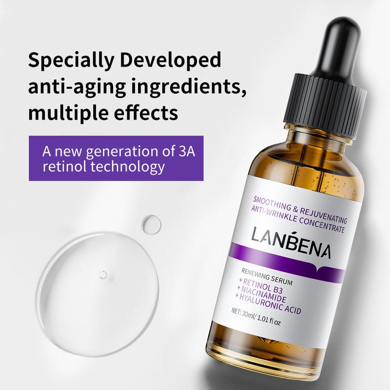 LANBENA Renewing Anti Aging Serum Tighten 3A Retinol Peptides 30ml Skin care Pack Tomato Pack Flower Antibacterial Gentle Comfort Skin Repair