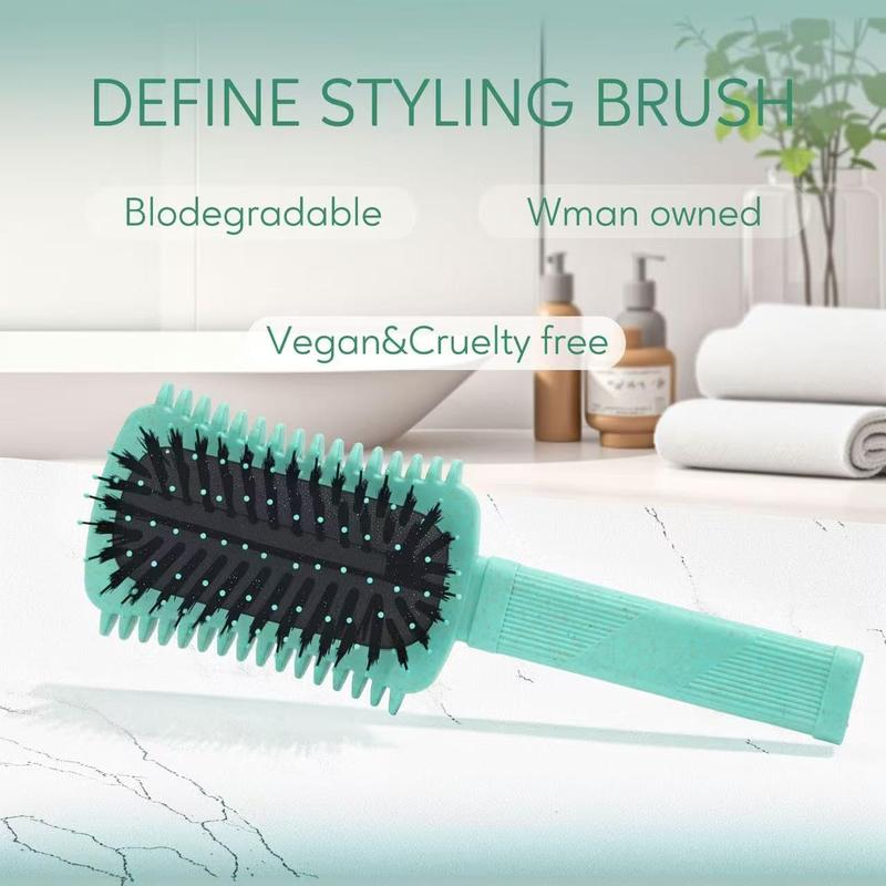 Curly Hair Brush Defining, Volume Brush for Curly Hair, Curl Defining Brush, Shaping and Styling Women's Curls (Green 1PC)