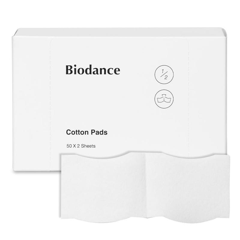 Biodance Cotton Pads, Soft and Thin Square Cotton Pads for Face Toner, Makeup Remover and Facial Cleansing | 50 X 2 Sheets BIODANCE