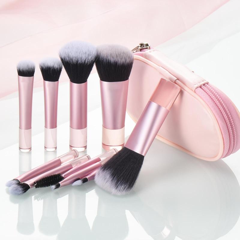 Makeup Brush Set with Storage Bag, 1 Set Multifunctional Portable Travel Makeup Brush & Puff Set, Professional Makeup Tools for Women