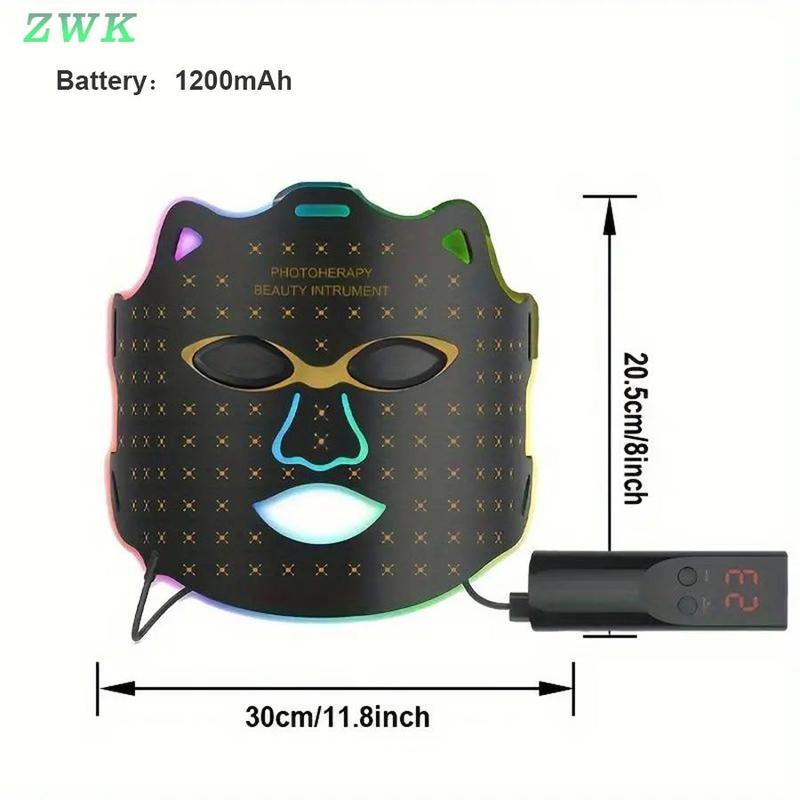 Portable Silicone LED Skin Care Mask, 1 Count Comfortable 7 Color Light Facial Mask, Men And Women Skin Care Gospel