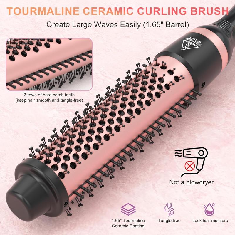 5 in 1 Curling Wand Set, Hair Curling Iron with Curling Thermal Brush&4 Interchangeable Ceramic Curling Wand(0.4