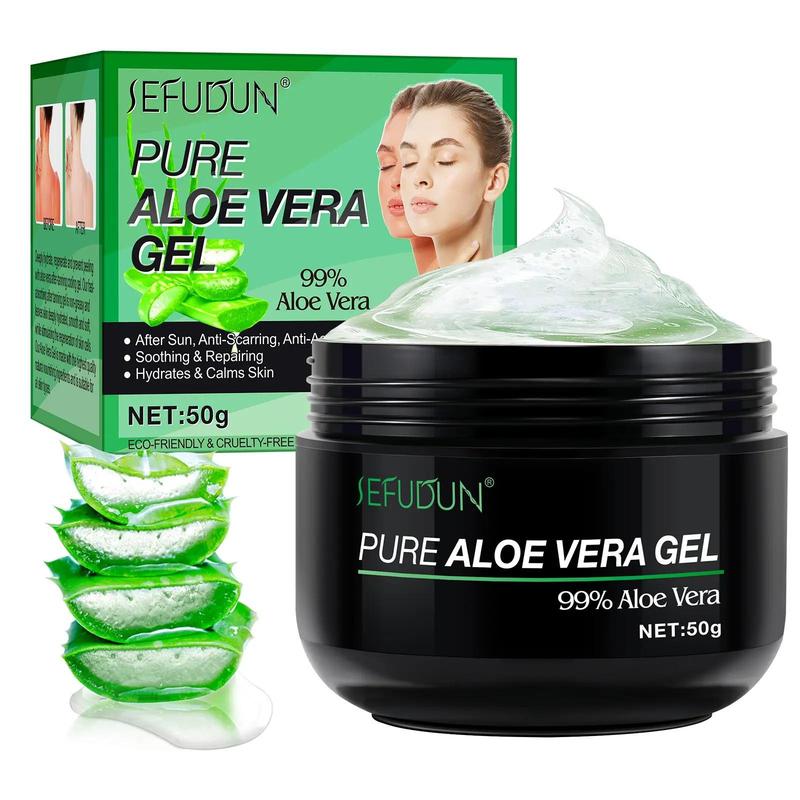 Pure Aloe Vera Gel, 1 Box Moisturizing Body Cream, Hydrating Body Lotion for Soothing Skin, Sun Care Product for Women & Men