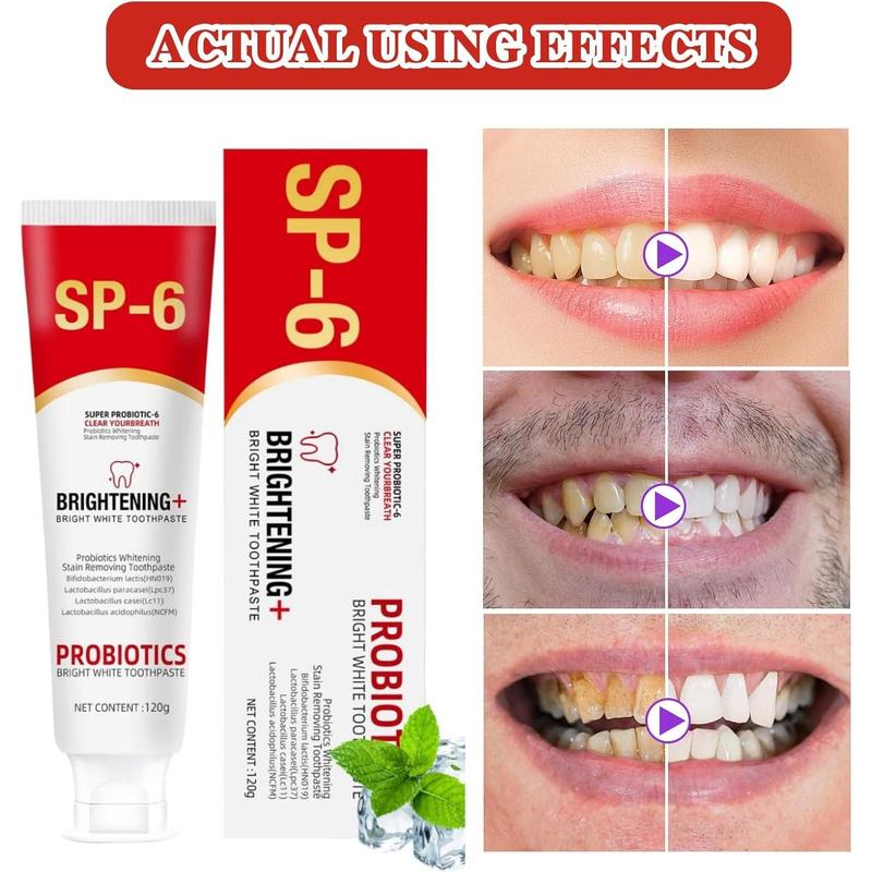 2Pcs sp-6 Ultra whitening Toothpaste, Super sp6 brightening Oral probiotic Pasta Dental, SP 6 Toothpaste, Ultra Whitening Toothpaste Sp - 6, Deep Cleaning Care Toothpaste, Fresh Breath