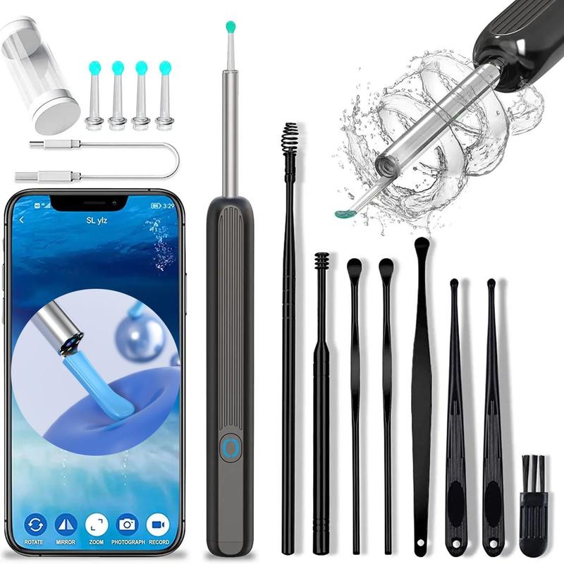 Ear Wax Removal Tool Kit, 1 Box Ear Cleaner with Camera & Accessories, Ear Wax Removal Tool Suitable for Iphone, Ipad, Android Smartphones