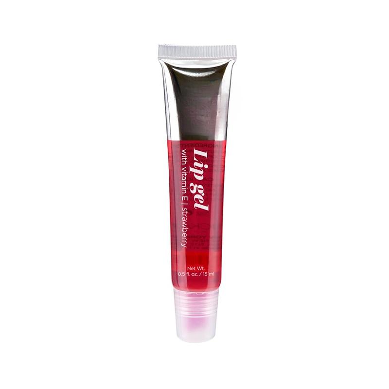 VARIETY SET OF 5 NK Hydrating Lip Gel - Vitamin E (Clear, Rosehip Oil, Bubble Gum, Cherry, Strawberry)