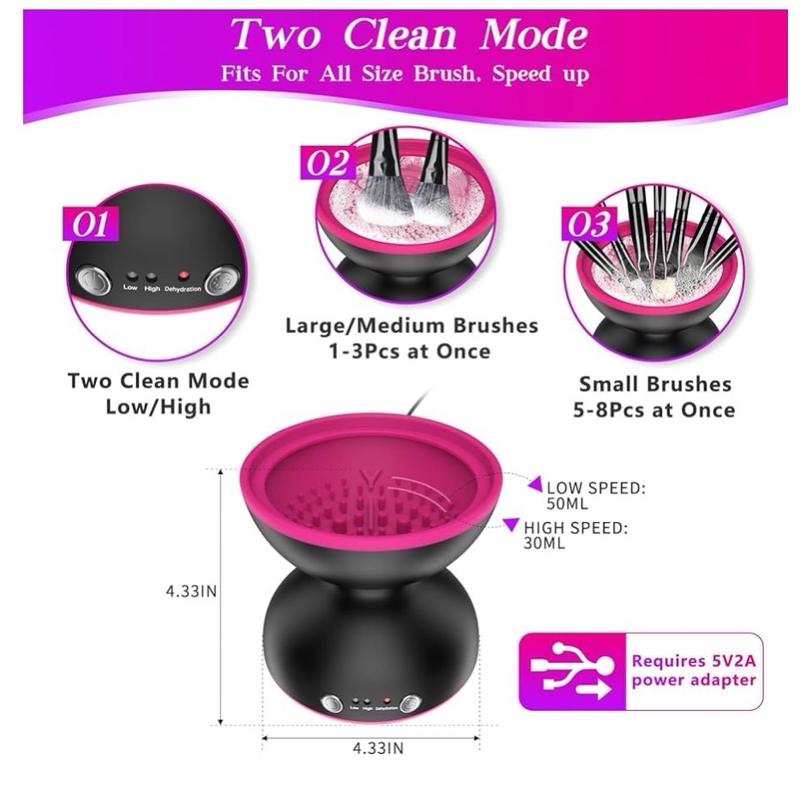 Automatic Makeup Brush Spin Cleaner - Keep Your Brushes Clean and Fresh Gift Kit