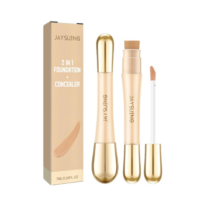 Jaysuing Double-Ended Concealer 7ml Natural Concealer Long-Lasting Makeup Invisible Pore Concealer Flawless Foundation