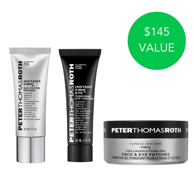 Peter Thomas Roth FirmX Bundle, Skincare Bundle, Eye Tightener, No-Filter Primer and Hydra-Gel Eye Patches