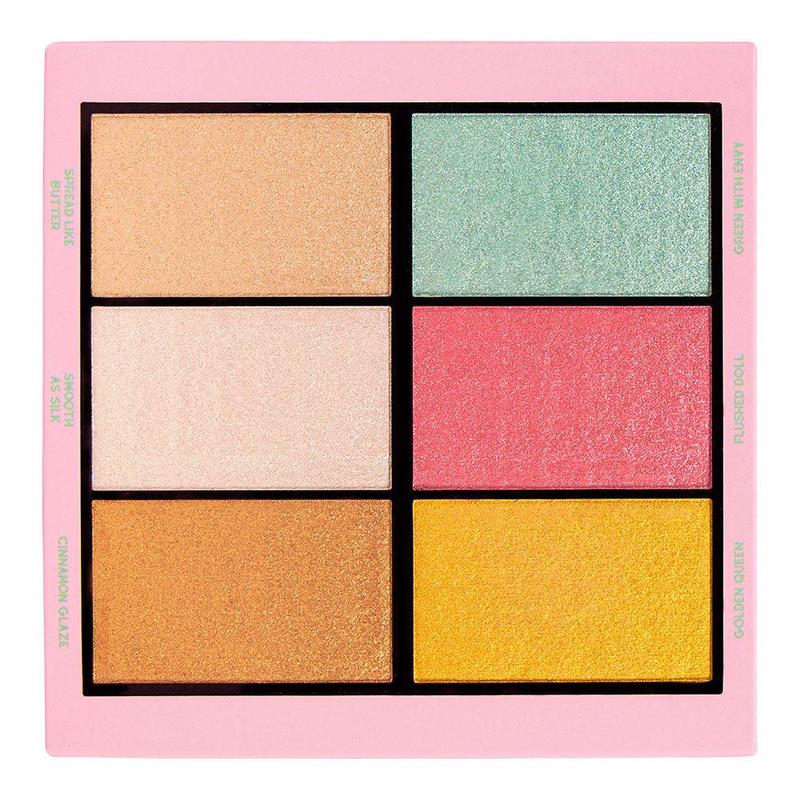 KimChi Chic Drama Queen Cosmetics Highlighter and Blush Palette - 6 Shimmery Colors for Flawless Makeup