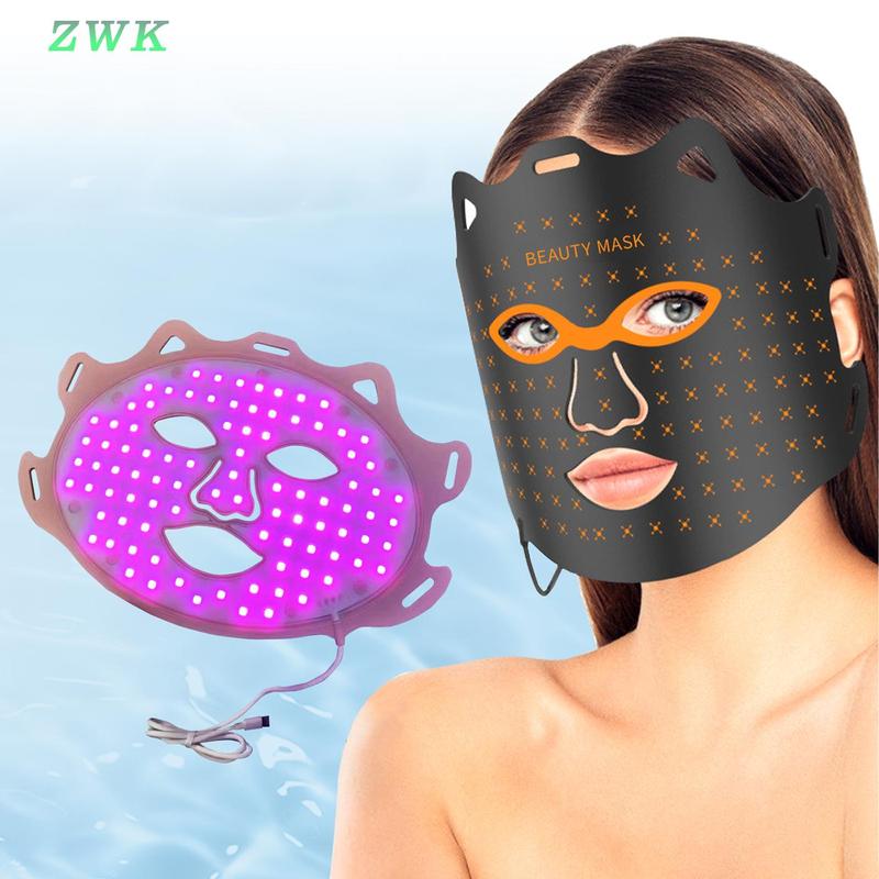 Portable Silicone LED Skin Care Mask, 1 Count Comfortable 7 Color Light Facial Mask, Men And Women Skin Care Gospel