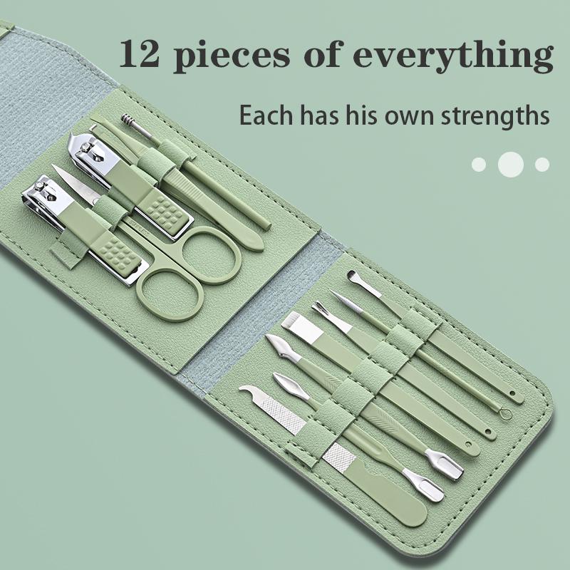 12 piece nail clipper set for home use, a handy tool for trimming feet, suitable for both men and women