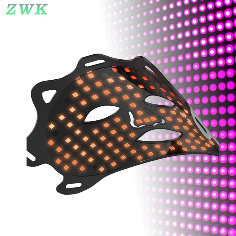 Portable Silicone LED Skin Care Mask, 1 Count Comfortable 7 Color Light Facial Mask, Men And Women Skin Care Gospel