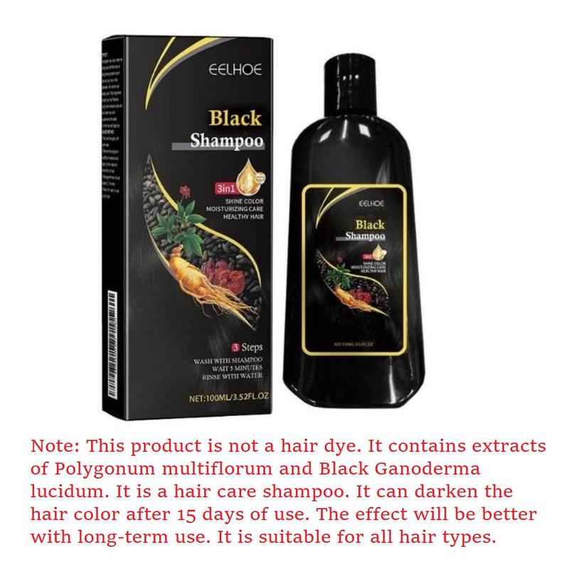 Black Hair Shampoo, Natural Extract Hair Shampoo, Moisturizing & Smoothing Hair Care   Product for Men & Women, Christmas Gift