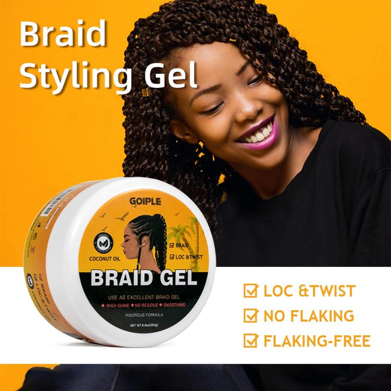 Strong Hold Braiding Gel 8.8OZ - Tames Frizz, High Shine, No Flake, Edge Control for Twists, Locs, and Cornrows(Pineapple)