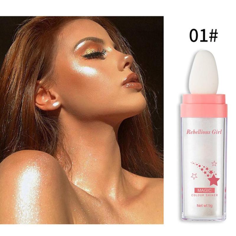 Glitter Highlighter Powder, 1 Count Face & Body Glitter Makeup Highlighter Stick, Sparkling Makeup Powder, Eye Shadow Makeup Tool