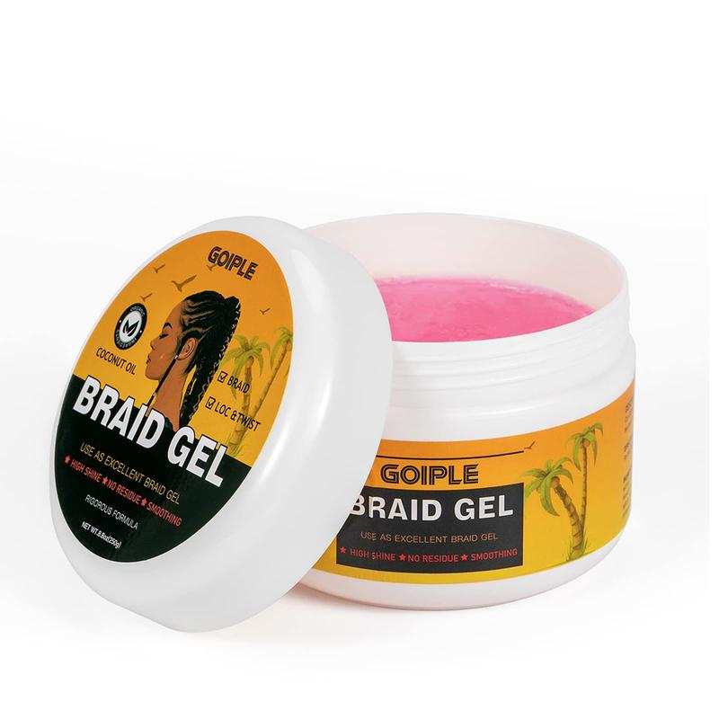 Strong Hold Braiding Gel 8.8OZ - Tames Frizz, High Shine, No Flake, Edge Control for Twists, Locs, and Cornrows(Pineapple)