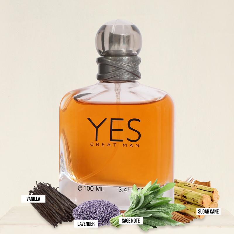 Yes Great Man Eau de Toilette Spray Cologne for Men 100ml 3.4fl.oz. - Fragrance for Men