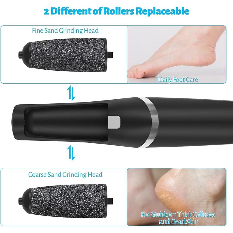 Professional Electric Foot Callus Remover, Rechargeable Electronic Foot File Pedicure Tool Kit, Water-Resistan Foot Scrubber File with 4 Grinding Heads, Foot Care for Dead Skin Ideal Gift for Everyone