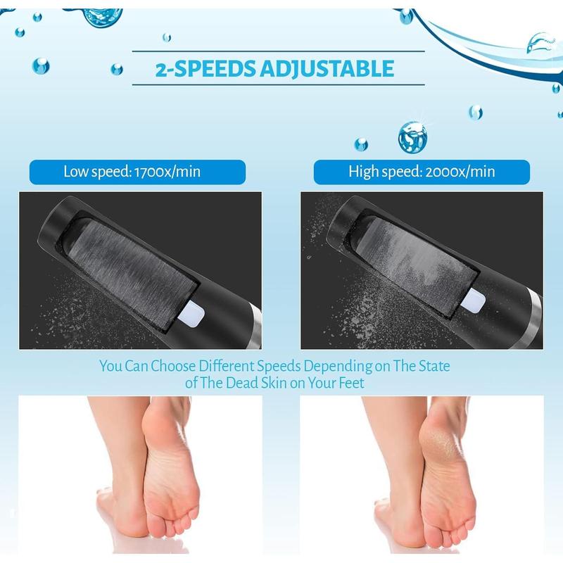 Professional Electric Foot Callus Remover, Rechargeable Electronic Foot File Pedicure Tool Kit, Water-Resistan Foot Scrubber File with 4 Grinding Heads, Foot Care for Dead Skin Ideal Gift for Everyone