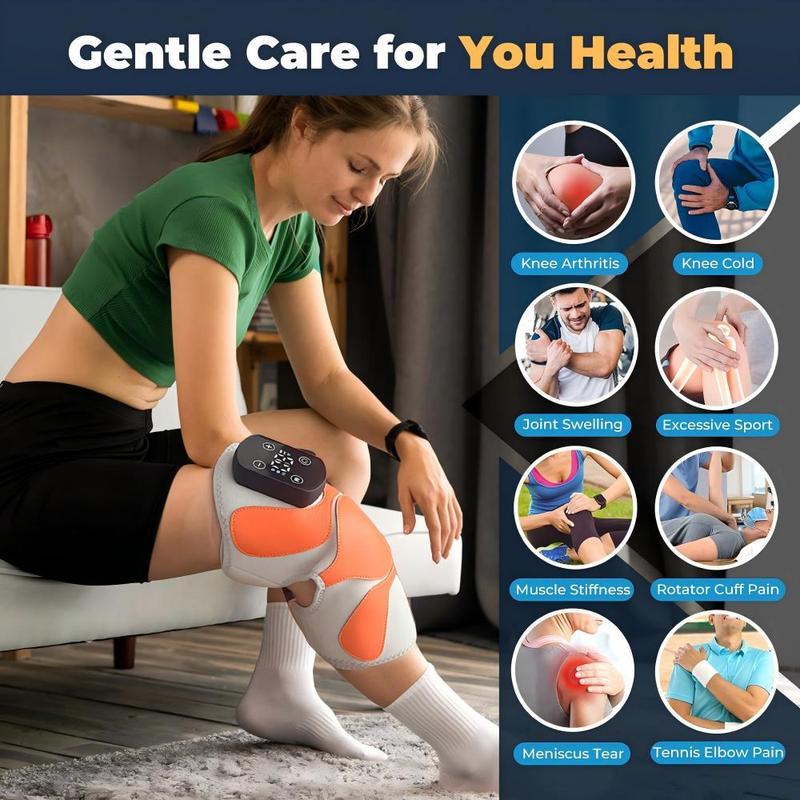 Heated Knee Massager, 1 Count Multi-functional Heated Massager with 3 Massage Modes, Knee Shoulder Elbow Massager for Home & Travel