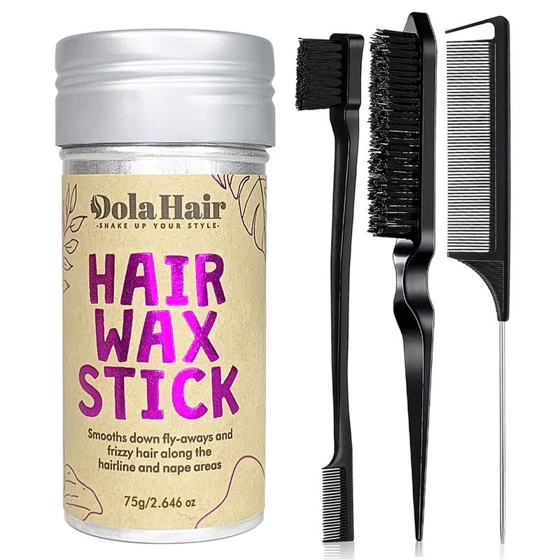 4Pcs Wax Stick for Flyaways Edge Brush Slick Back Hairstyle, Hair Brush Smoothing Hair Rat Tail Combs Parting Combs Teasing Brush for Fluffy Hair