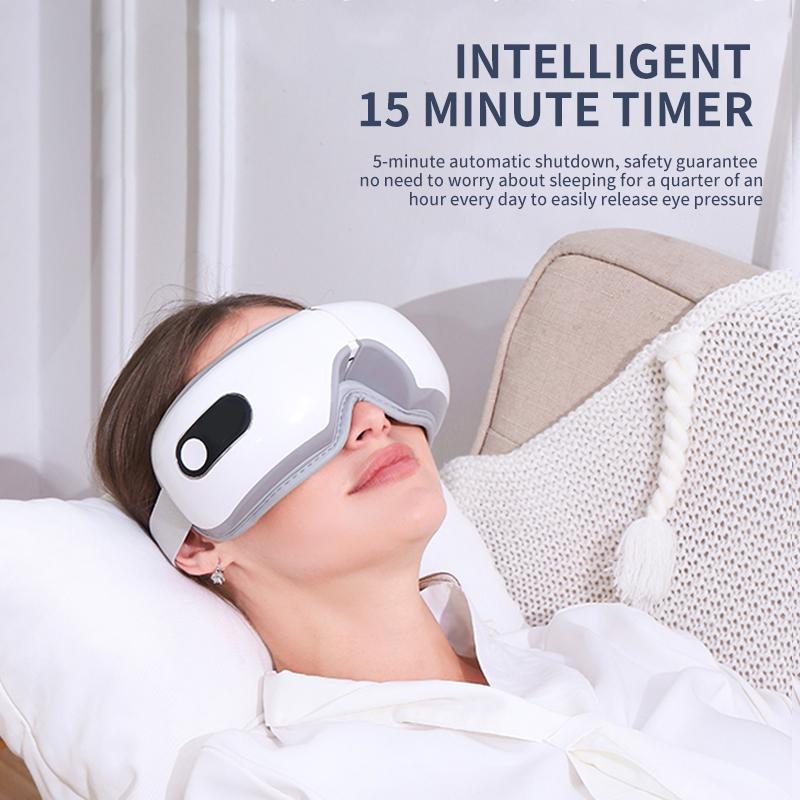 Eye Massager with Heat, Heated Eye Mask with Bluetooth Music for Migraine, Face Massager to Relax, Eye Care Device for Eye Strain, Eye Bags, Dry Eyes, Birthday Gifts