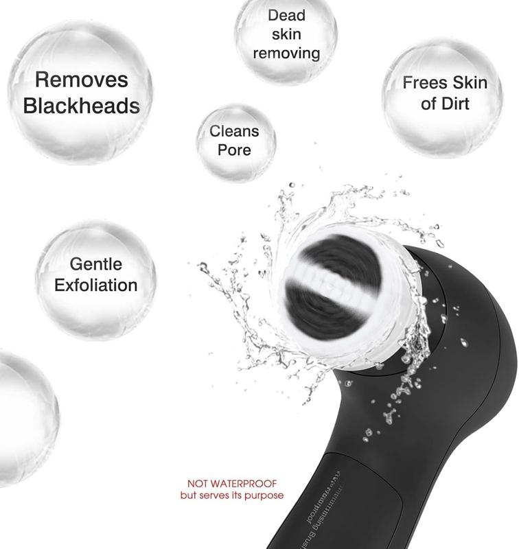 Facial Cleansing Brush  Scrubber:  Electric  Spin Cleanser Brushes with 6 Brush Heads for Deep Cleansing, Gentle , Removing Blackhead, Massaging