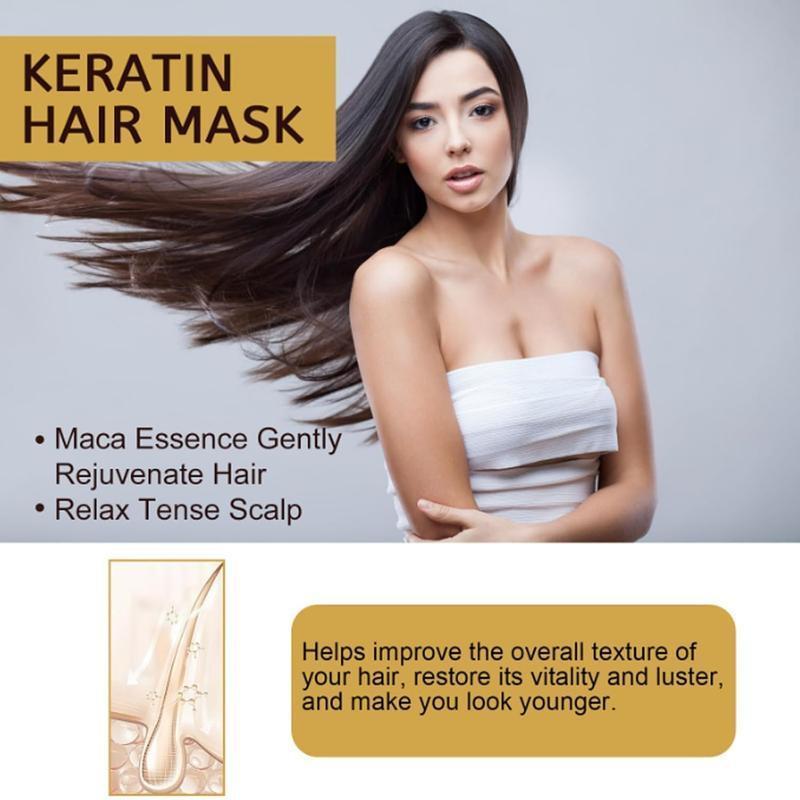 Keratin Hair Mask, 2 Counts set Moisturizing and Nourishing Hair Mask, Hair Care and Styling Products for Dry and Damaged Hair, for Men and Women, Christmas, Christmas Gift